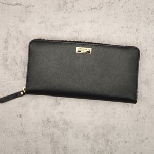 Black kate spade zip around wallet